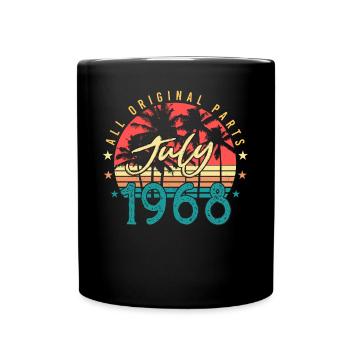 Vintage 1968 Juli - Tasse einfarbig - Schwarz - Vorne