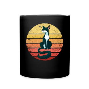 Tuxedo Katze Retro Sunset Vintage Cat Smokedo Katz - Tasse einfarbig - Schwarz - Vorne