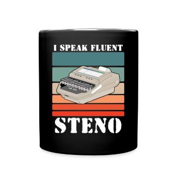 Court Reporter Vintage Stenographer Art - Tasse einfarbig - Schwarz - Vorne