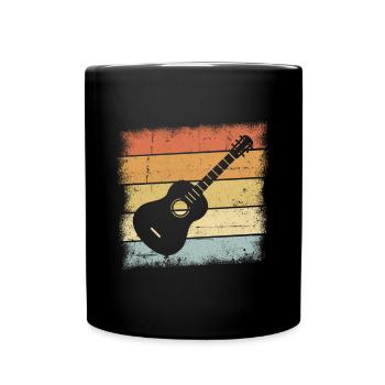 Gitarren Retro Design - Tasse einfarbig - Schwarz - Vorne