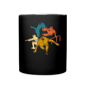 Parkour Free Running Traceur Retro - Full Colour Mug - black - Front