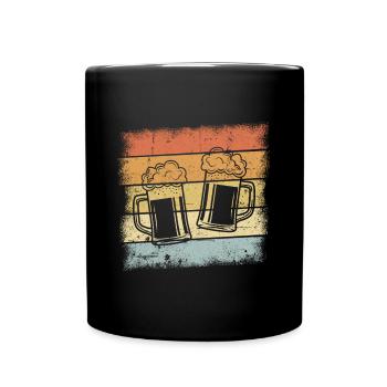 Bier Retro Design - Tasse einfarbig - Schwarz - Vorne