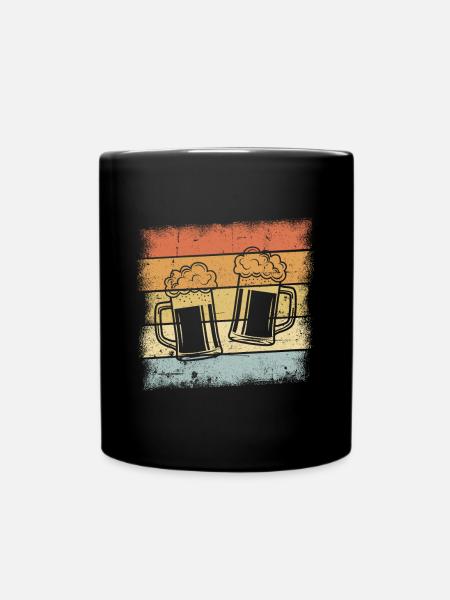 Bier Retro Design - Tasse einfarbig - Schwarz