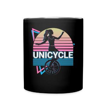 Unicycle Unicycling Unicyclist Retro Gift - Full Colour Mug - black - Front