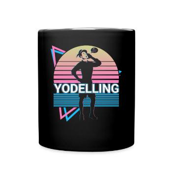 Yodelling Retro Gift - Full Colour Mug - black - Front