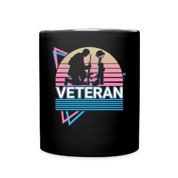 Veteran US Army US Soldier Retro Gift - Full Colour Mug - black - Front