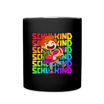 Einschulung Junge 1. Klasse Schulkind - Tasse einfarbig - Schwarz - Vorne