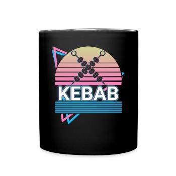 Kebab Skewers Doner Kebap Retro Gift - Full Colour Mug - black - Front