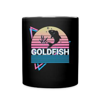 Goldfisch Retro Geschenk - Tasse einfarbig - Schwarz - Vorne