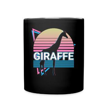 Giraffe Retro Gift - Full Colour Mug - black - Front