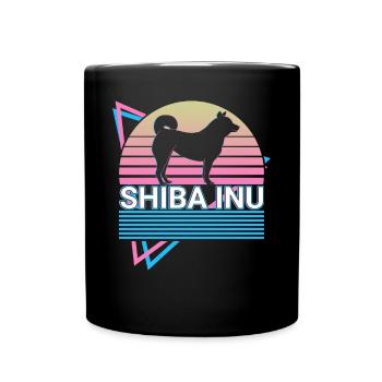 Shiba Inu Retro Gift - Full Colour Mug - black - Front
