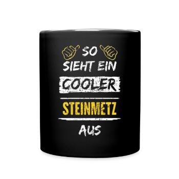 So Sieht Ein Cooler Steinmetz Aus Arbeitsshirt - Tasse einfarbig - Schwarz - Vorne