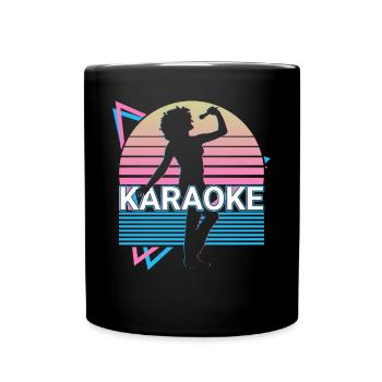 Karaoke-Sänger Retro Geschenk - Tasse einfarbig - Schwarz - Vorne
