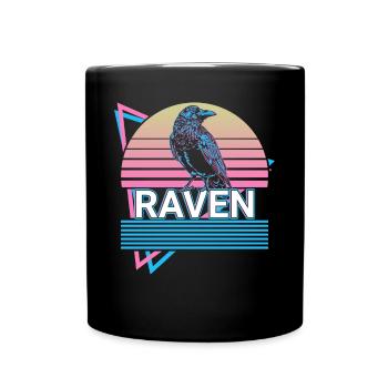 Raven Crow Retro Cadeau - Mug uni - noir - Devant