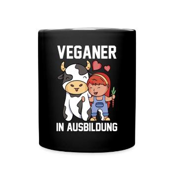 Veganer Vegan - Tasse einfarbig - Schwarz - Vorne