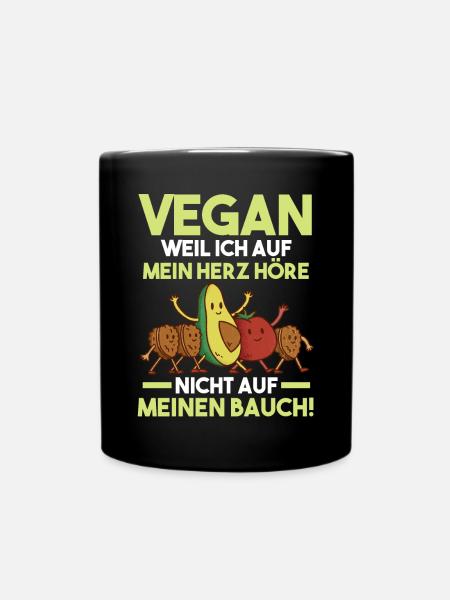 Veganer Vegan - Tasse einfarbig - Schwarz