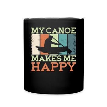 Canoe Canoeing Vintage Retro My - Tasse einfarbig - Schwarz - Vorne