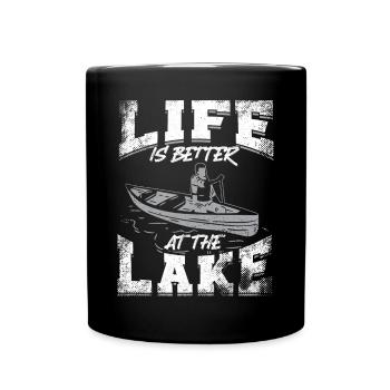 Canoe Canoeing Vintage Life Is - Tasse einfarbig - Schwarz - Vorne