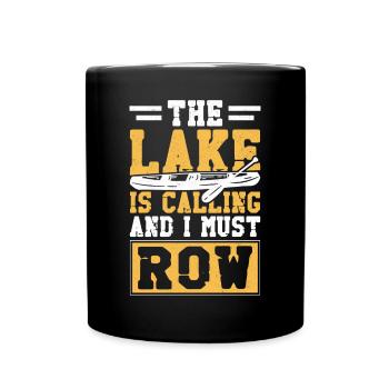 Canoe Canoeing Vintage The Lake Is - Full Colour Mug - black - Front