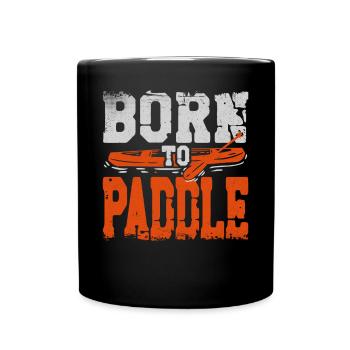 Canoe Canoeing Vintage Retro Born - Full Colour Mug - black - Front
