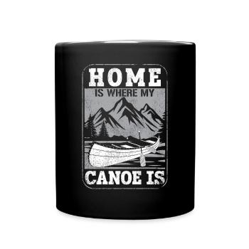 Canoe Canoeing Vintage Home Is - Full Colour Mug - black - Front