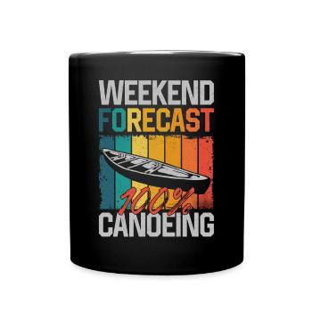 Canoe Canoeing Vintage Retro - Tasse einfarbig - Schwarz - Vorne