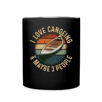 Canoe Canoeing Vintage Retro I - Tasse einfarbig - Schwarz - Vorne