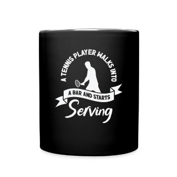 Joueur de tennis Raquette de tennis Balle de tennis - Mug uni - noir - Devant