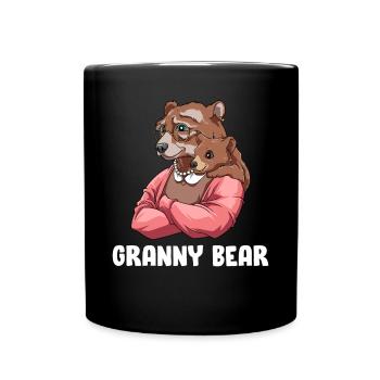 Oma Bär - Oma und Enkelkind Outfit - Oma Bär - Tasse einfarbig - Schwarz - Vorne