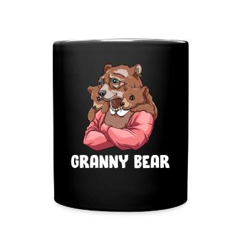 Oma Bär - Enkel Geschwister Zwillinge - Oma Bär - Tasse einfarbig - Schwarz - Vorne
