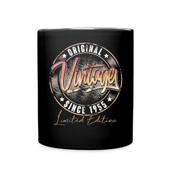 1955 Geburtsjahr Geburtstag Vintage - Tasse einfarbig - Schwarz - Vorne
