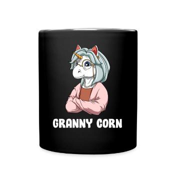 Oma - Oma Einhorn - Lustiges Oma Einhorn - Tasse einfarbig - Schwarz - Vorne