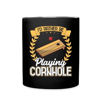 Je préfère jouer au trou aveugle cornhole - Mug uni - noir - Devant