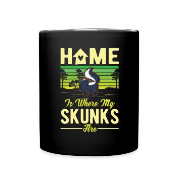 Home is where my Skunks are Stinktier - Tasse einfarbig - Schwarz - Vorne