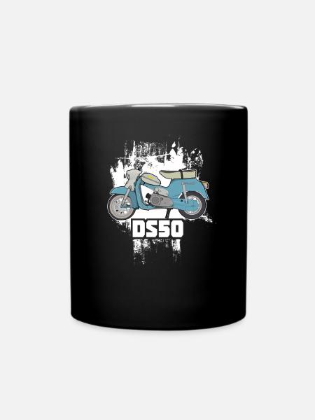 DS50 / Schwalbenfahrer / Ostalgie / Mofa Oldtimer - Tasse einfarbig - Schwarz