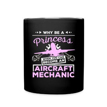 Princess Mécanicien d’avion - Mug uni - noir - Devant