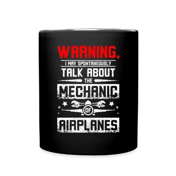 Parlez du mécanicien d’avions - Mug uni - noir - Devant