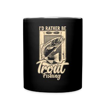 Je préfère pêcher la truite pêcheur à la pêche à la ligne - Mug uni - noir - Devant