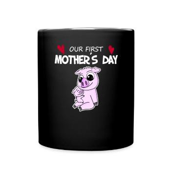 Cadeau de fête des mères - Notre première fête des mères - Mug uni - noir - Devant