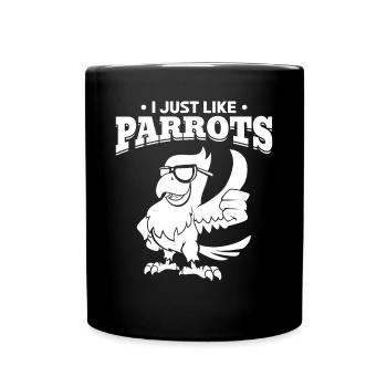 I like parrots Cool parrot with sunglasses - Full Colour Mug - black - Front