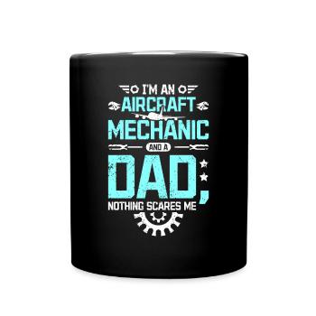 Mécanicien d’avion et papa - Mug uni - noir - Devant