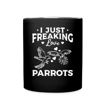 Funny cockatiel parrot bird I love - Full Colour Mug - black - Front