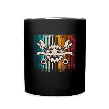 Mécanicien d’avion Retro Vintage - Mug uni - noir - Devant