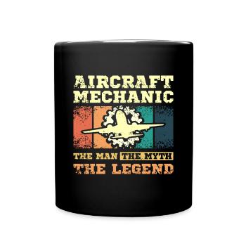 Aircraft mechanic the man the myth the legend - Full Colour Mug - black - Front
