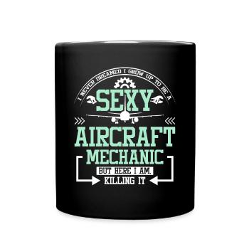 Mécanicien d’avion sexy - Mug uni - noir - Devant