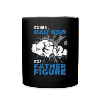 Dad Bod Proud Papa Saying with Fist Bump - Full Colour Mug - black - Front
