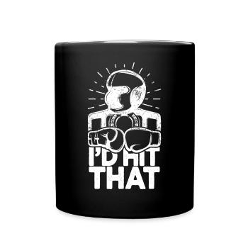Ich würde diesen lustigen Box-Retro-Boxer treffen - Tasse einfarbig - Schwarz - Vorne