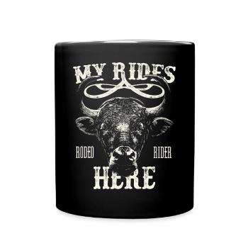 Mes tours ici Drôle Bull Rider Rodeo Cowboy - Mug uni - noir - Devant