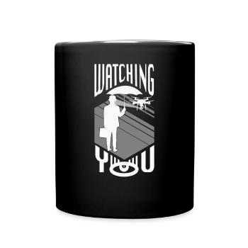 Drone Pilot Drone with Camera Quadcopter Gaming - Full Colour Mug - black - Front
