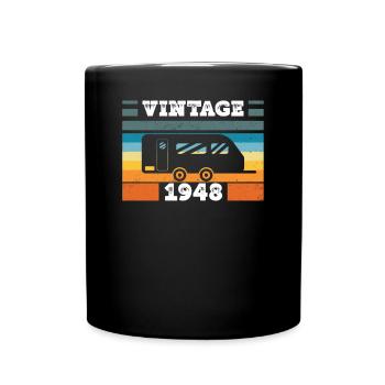 Camping Car Camping Born 1948 Birthday - Full Colour Mug - black - Front